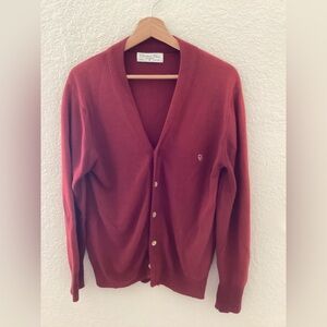 Christian Dior Monsieur Unisex Burgundy Grandpa Cardigan